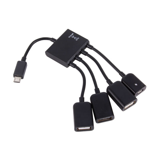 4 Port Micro USB Host OTG Hub Adapter Cable for Android Tablet Smartphone